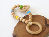 Wooden teether designed and handmade with wood and silicone in Auckland, NZ