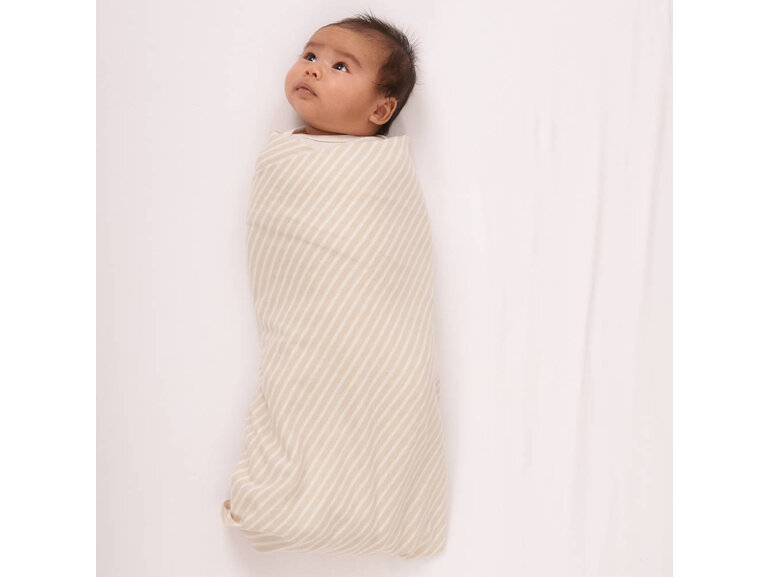 Woolbabe Merino Organic Cotton Swaddle Blanket Dune baby