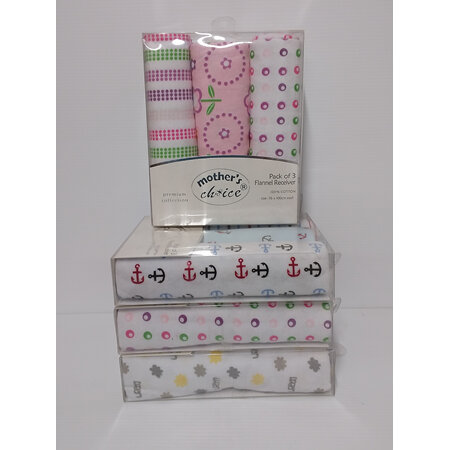 Wraps Flanelette set of 3 Choice of 4 colours 3560