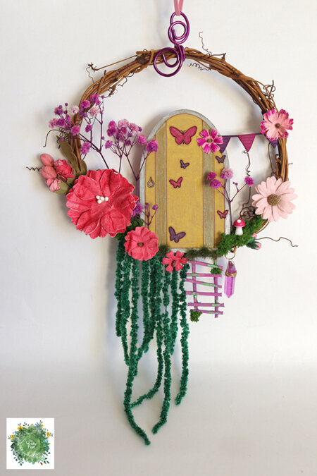 Wreath Faery Door - Pink
