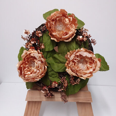 Wreath - Peonies & Copper 2395