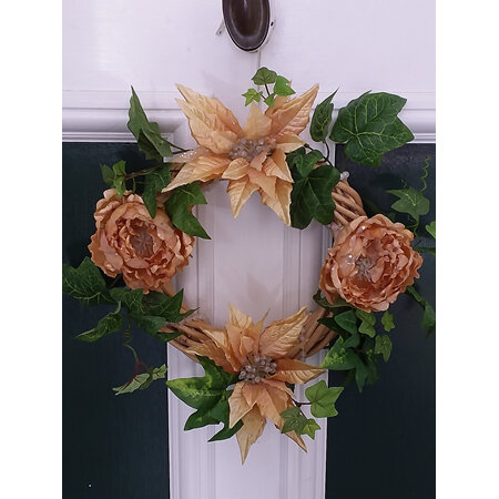 Wreath - Poinsettia & Peonies 2396