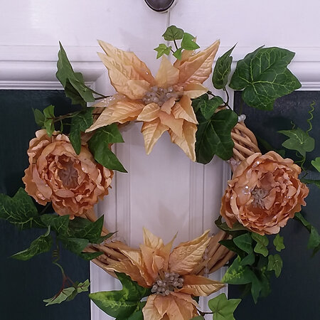 Wreath - Poinsettia & Peonies 2396