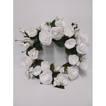 Wreath White Roses 4385