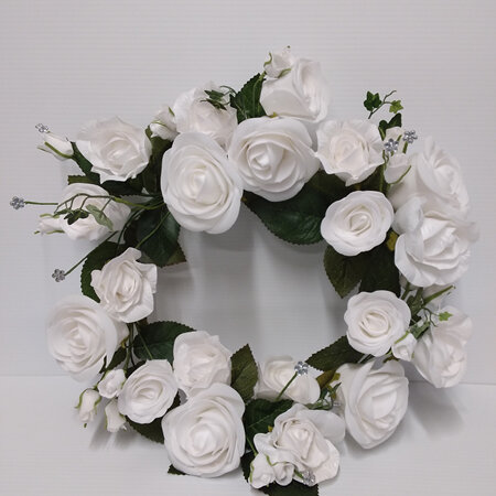 Wreath White Roses 4385