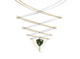 x-tension necklace pendant 11.85ct green tourmaline 9ct 14ct yellow gold