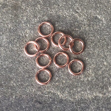 x10 Jumprings - .8mm - Raw copper - 4.0mmID/5.5mmOD