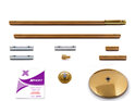 XPERT (NXN) Pole Set - 40/45mm Chrome/Stainless/Brass