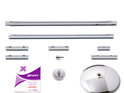 XPERT (NXN) Pole Set - 40/45mm Chrome/Stainless/Brass