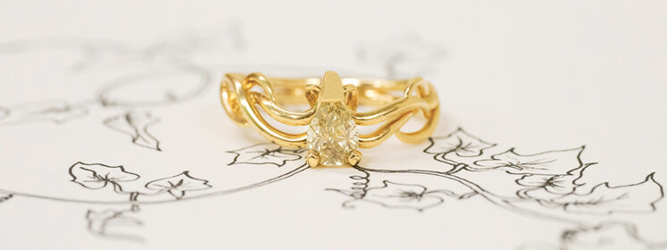 Yellow Gold and Yellow Diamond 'Ivy' Ring