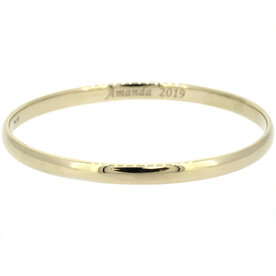 Yellow Gold Bangle with Engraving