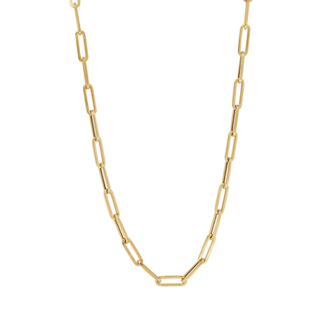 Yellow Gold Paperclip Necklace