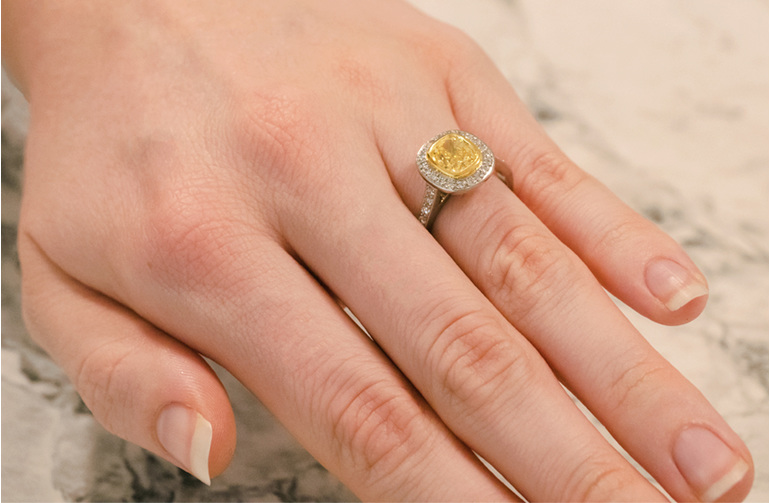 Yellow Sapphire Fancy Diamond Ring