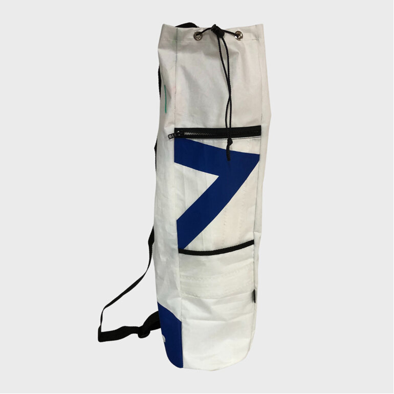 Yoga or pilates bag made from recycled sails with pockets for accessories