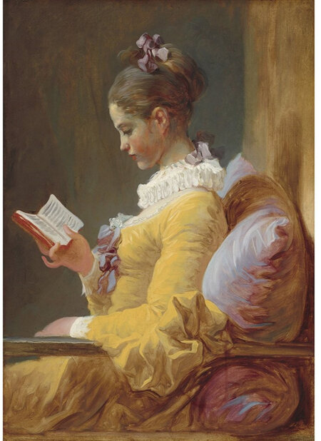 Young Girl Reading Decoupage Paper by Mint