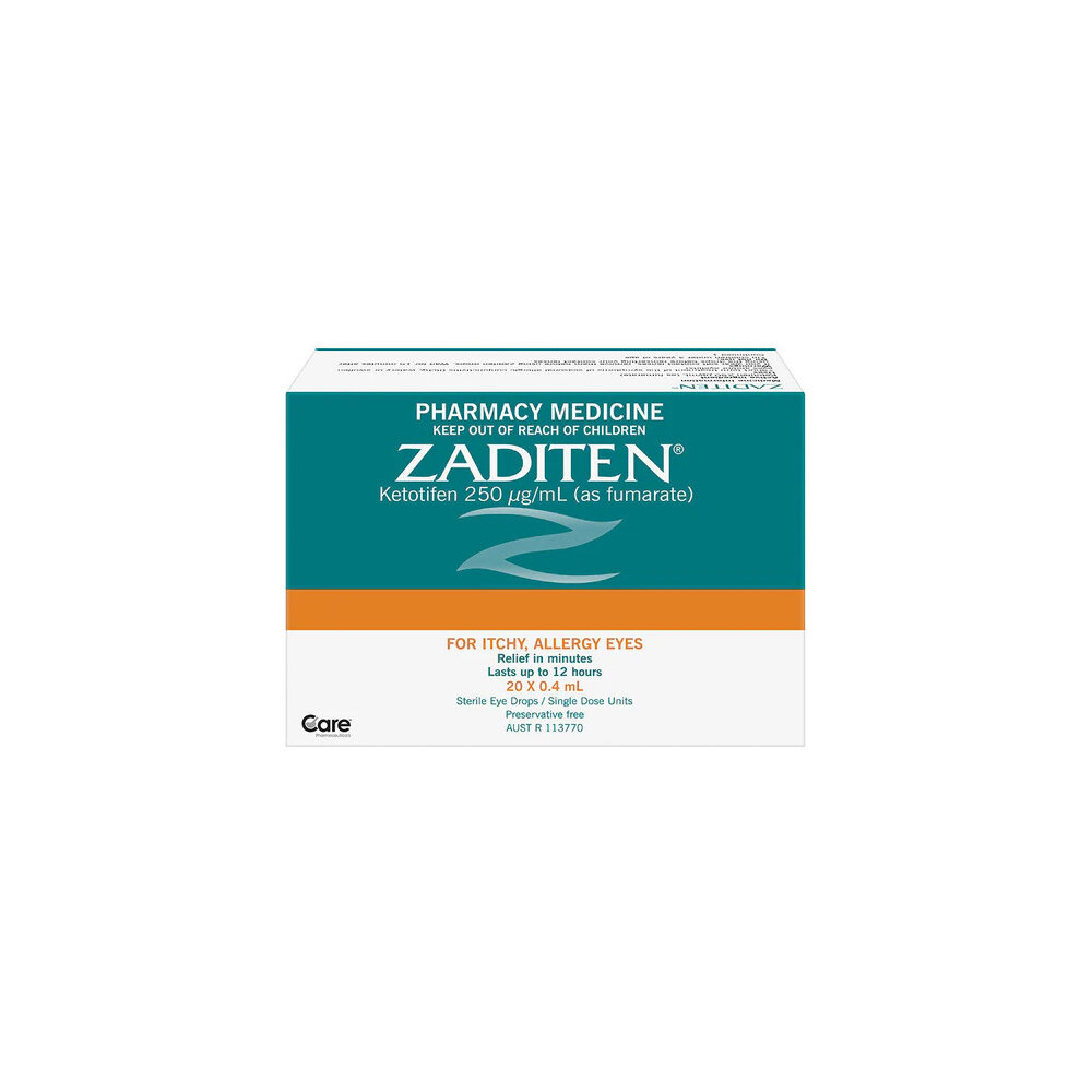 Zaditen Eye Drops Preservative Free 0.4ml 20 Pack