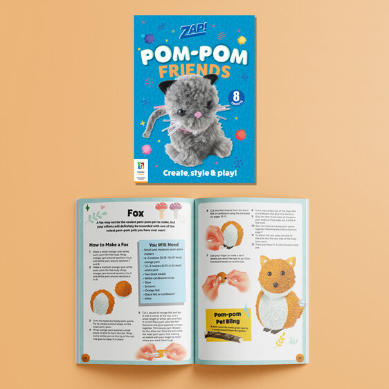 Zap! Pom-Pom Friends Craft Kit by Hinkler kids gift unicorn