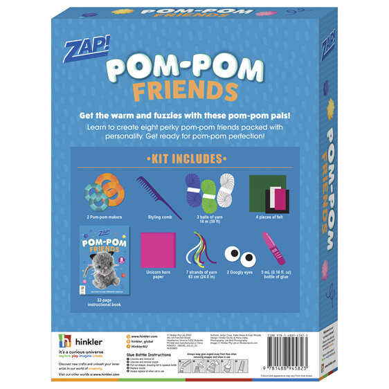 Zap! Pom-Pom Friends Craft Kit by Hinkler kids gift unicorn