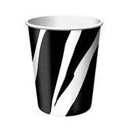 Zebra Print Party Cups x 8