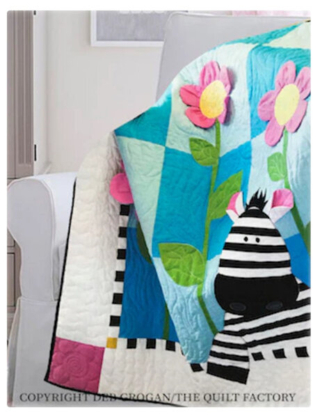 Zoe Zebra Applique Quilt Pattern by Deb Grogan of The Quilt Factory