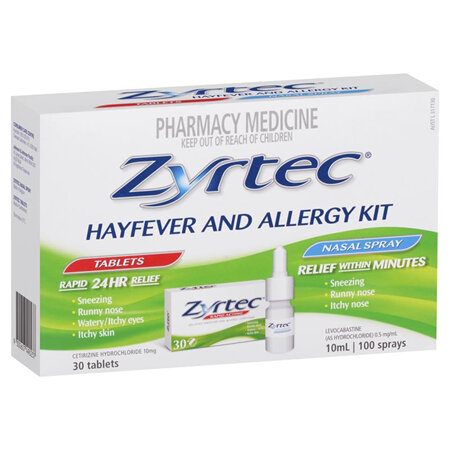 Zyrtec Allergy & Hayfever Kit 30 Tablets + 10mL Spray